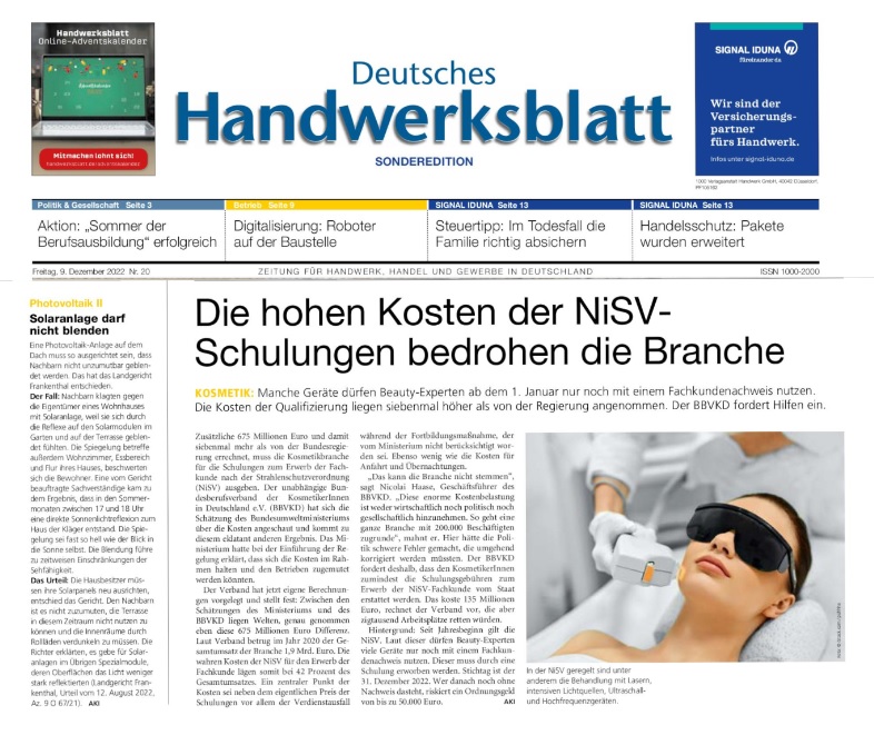Featured image for “Deutsches Handwerksblatt zu den wahren Kosten der NiSV”